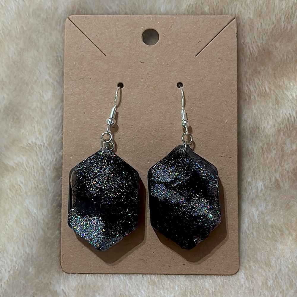 Black and Silver Dangle Earrings